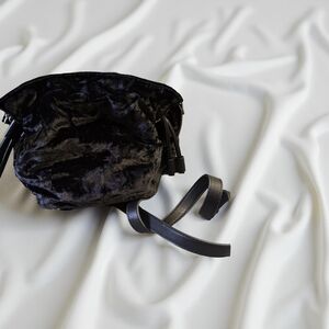 New Inc black velvet purse
